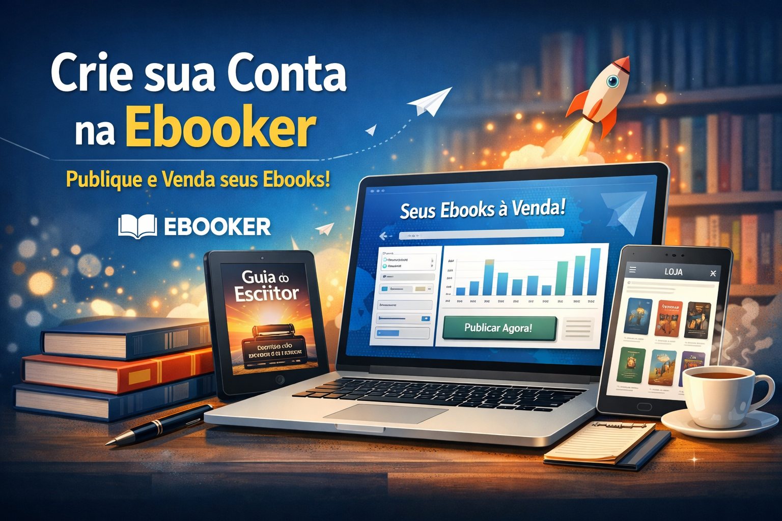 Criar conta na Ebooker – plataforma brasileira para publicar e vender ebooks